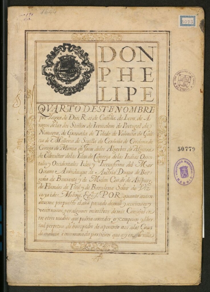 Miniatura de [Privilegio de exención de huéspedes de aposento a favor de Úrsula del Mas de una casa sita en la calle de San Gregorio de Madrid