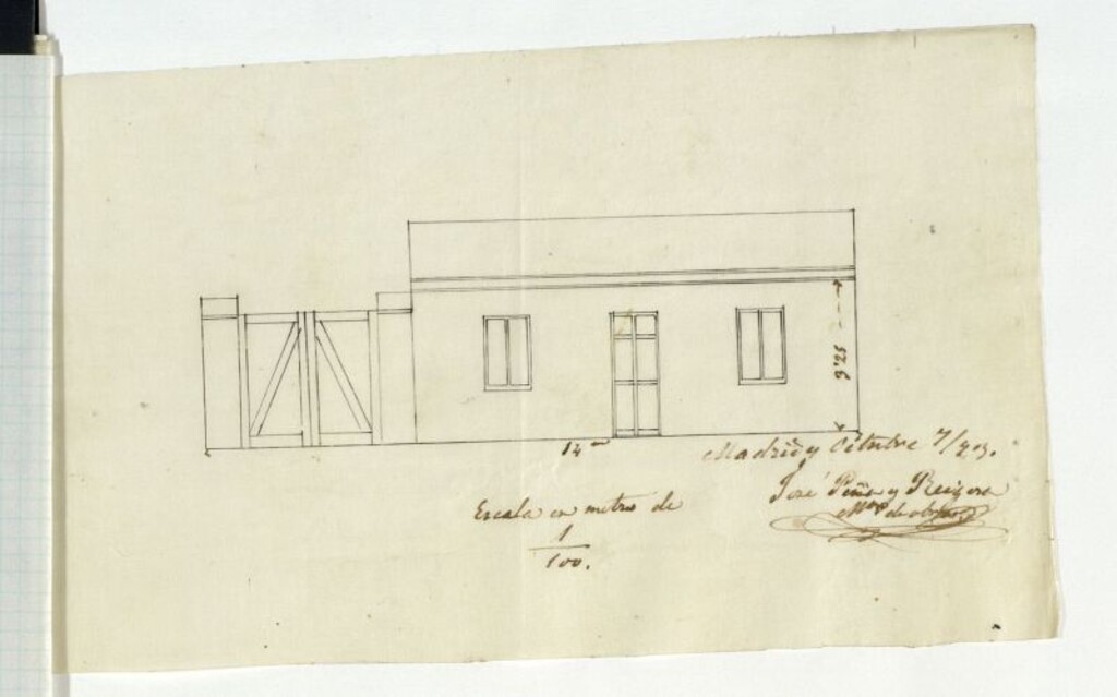 Miniatura de D. José Ruiz Muñoz, solicitando levantar una casita en la callde de Castillo, próximo a la Carretera de Francia.