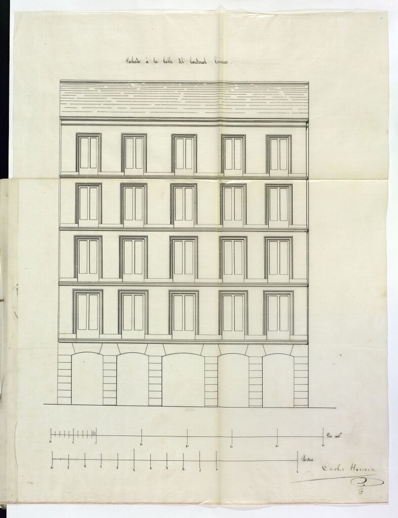 Miniatura de D. Bonifacio Recuero, solicitando permiso para edificar en el solar nº 7, calle de Cisneros.