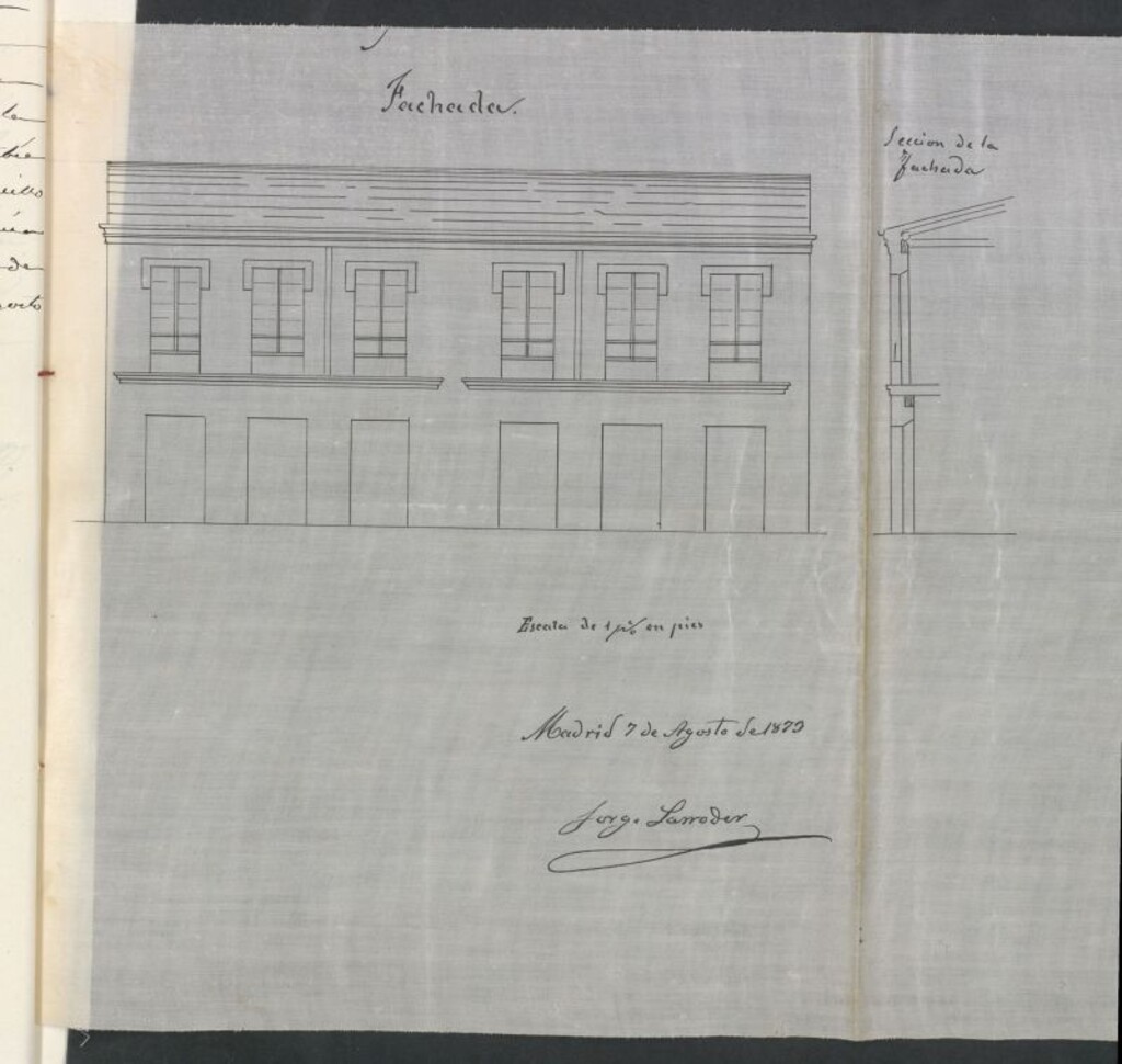 Miniatura de D. Antonio. Fernández y García, con objeto de obtener permiso para levantar una casa en el solar nº 16 moderno, calle de Magallanes.