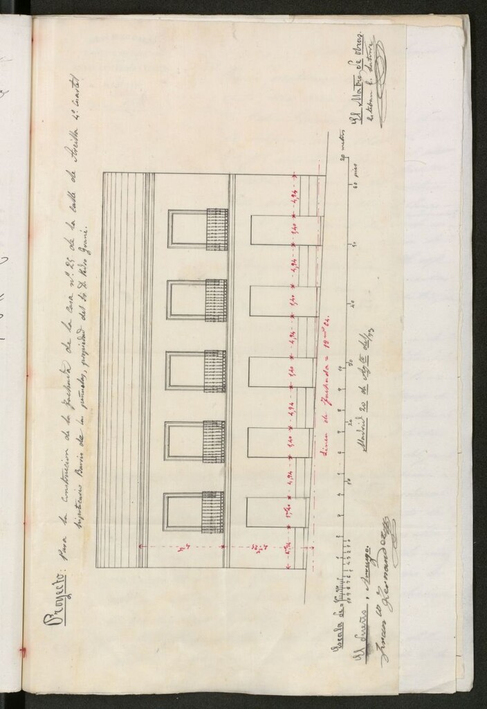 Miniatura de D. Pedro Grané, solicitando hacer una casa en el solar nº 25, calle de Ercilla.