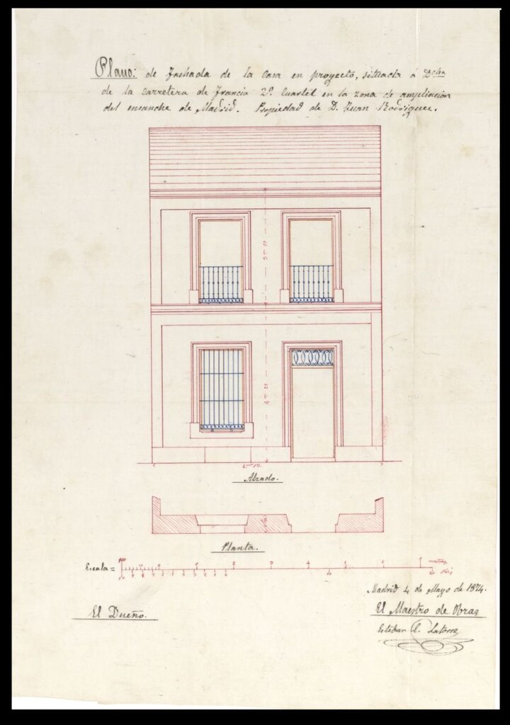 Miniatura de D. Juan Rodríguez, solicitando edificar una casa en la Carretera de Francia, pasados los Cuatro Caminos.