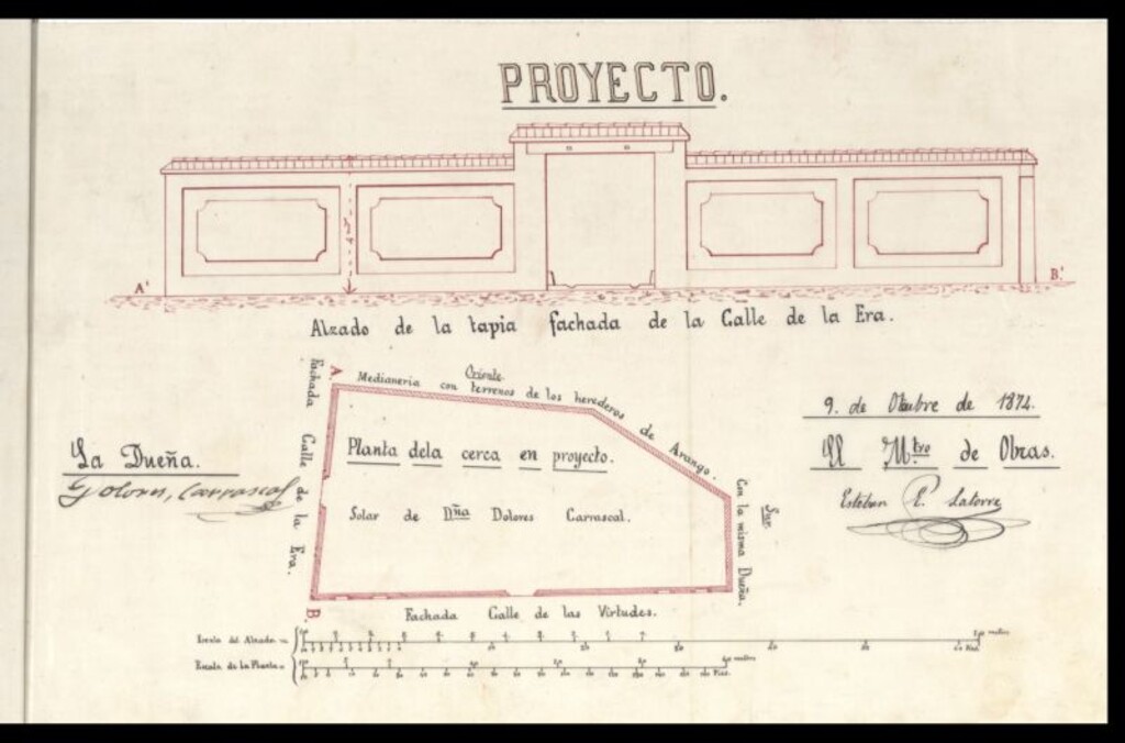 Miniatura de Dª Dolores Carrascal, solicintando permiso para edificar en el interior de la manzana 132, calle de servicio particular.