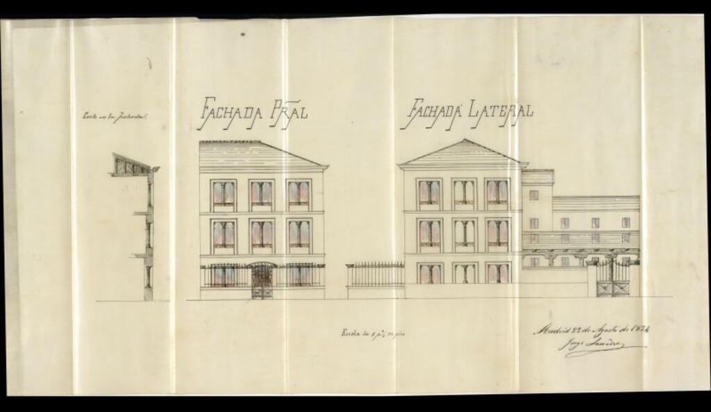 Miniatura de D. José Pérez Anguita, solicitando edificar en un solar sin número de la calle de Santa Engracia con vuelta a la otra sin nombre.