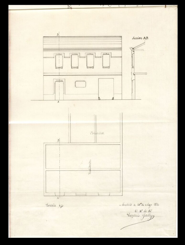 Miniatura de D. Juan Feyto y Gayo, solicitando permiso para edificar en el solar nº 1, Paseo de Luchana.