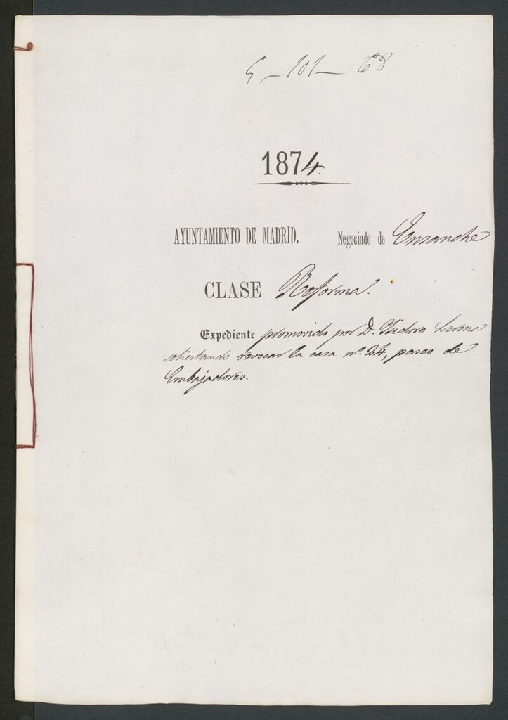 Miniatura de D. Isidoro Lerena solicitando revocar la csa nº 24, paseo de Embajadores