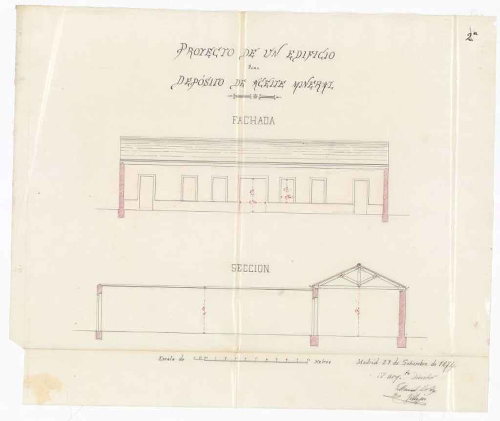 Miniatura de D. Francisco Marcorel, solicitando edificar con destino a almacén de aceites minerales en uno de sus terrenos inmediato al barrio de Vallehermoso.