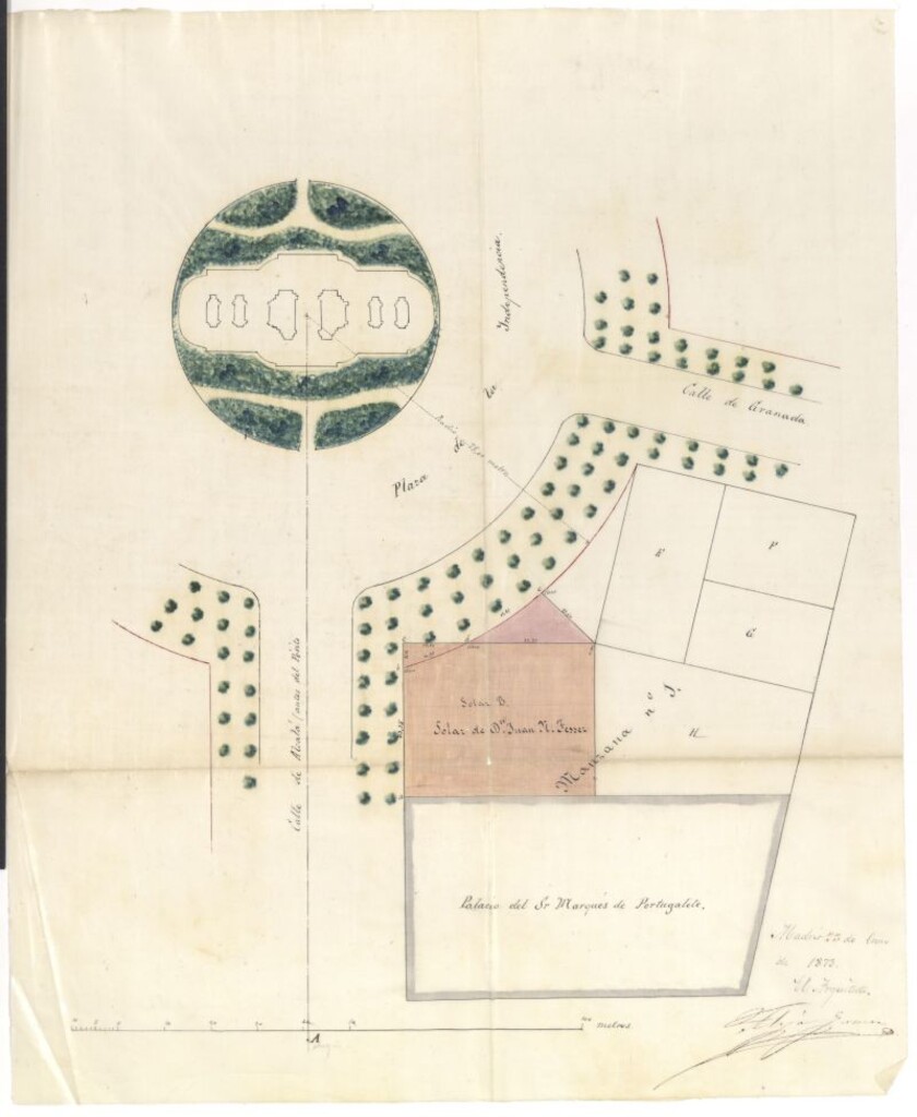 Miniatura de D. Juan N. Jesse, en solicitud de tira de cuerda en los solares  C. y D. de la plaza de la Independencia.