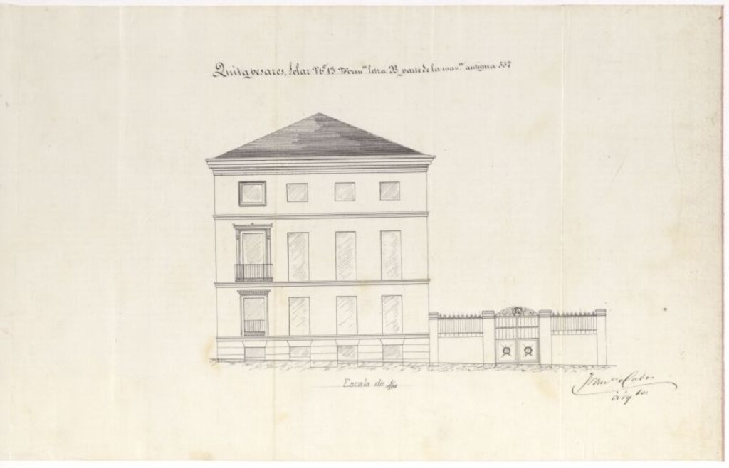 Miniatura de D. Antonio López, en solicitud de licencia para edificar de nueva planta en el solar núm. 13 de la manzana señalada con la letra B y construir un casetón en el interior del mismo