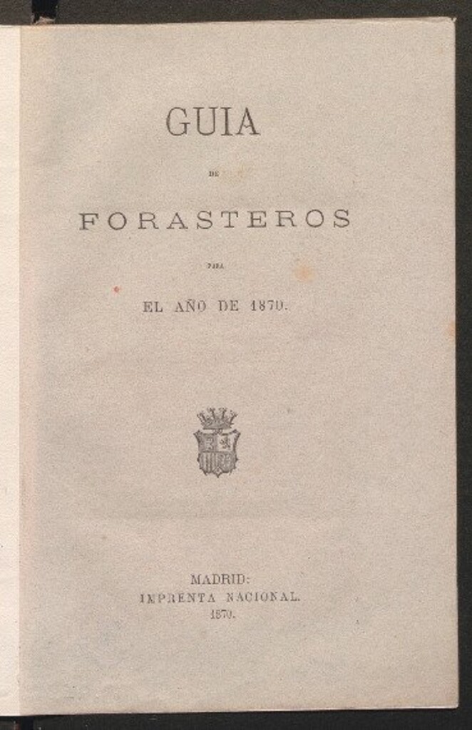 Miniatura de Guía de forasteros en Madrid : para el año de 1870