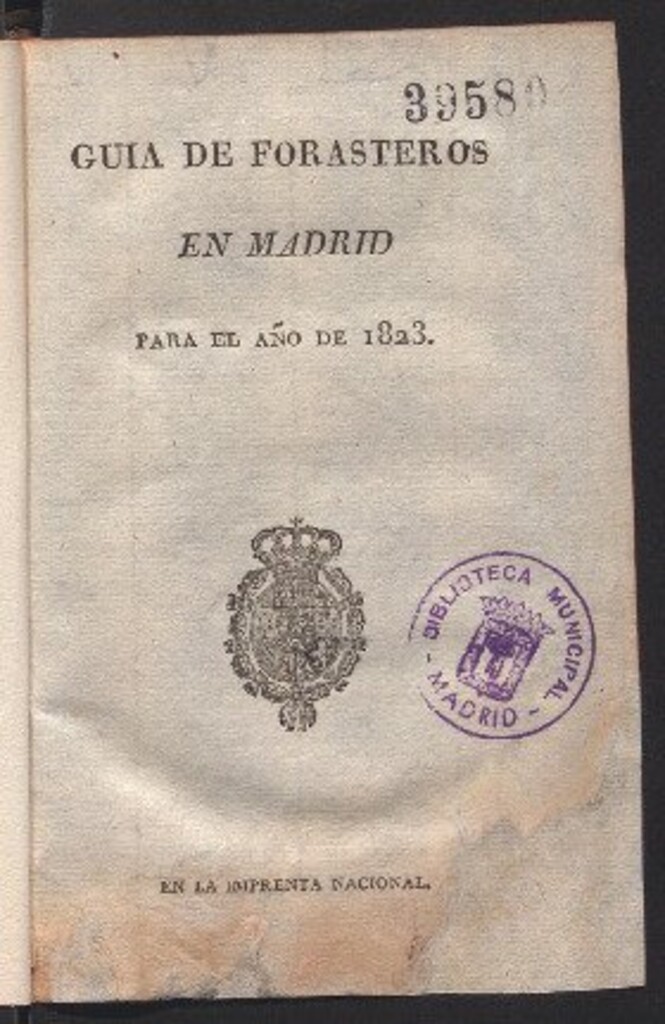 Miniatura de Guía de forasteros en Madrid : para el año de 1823
