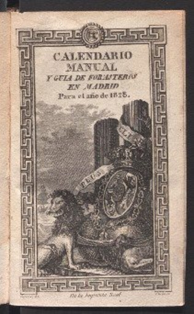 Miniatura de Calendario manual y guía de forasteros en Madrid : para el año de 1828
