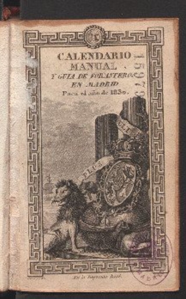 Miniatura de Calendario manual y guía de forasteros en Madrid : para el año de 1830