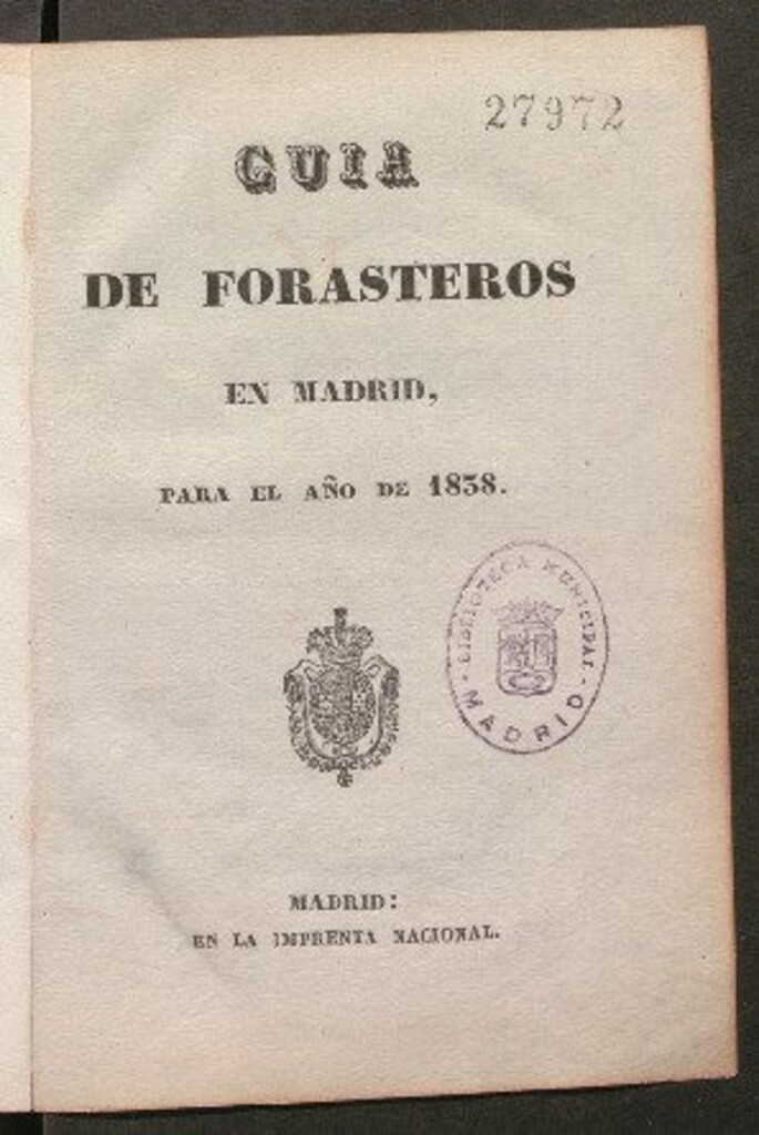 Miniatura de Guía de forasteros en Madrid, para el año de 1838