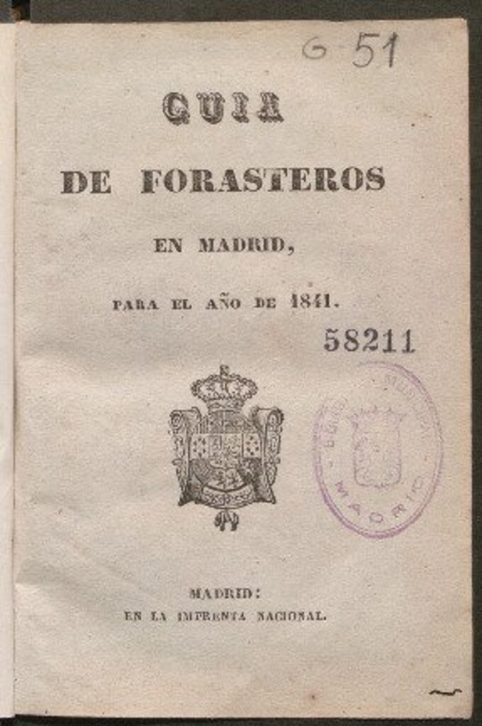 Miniatura de Guía de forasteros en Madrid, para el año de 1841