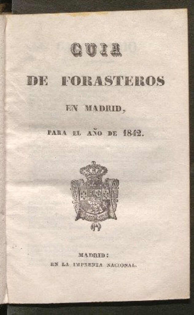 Miniatura de Guía de forasteros en Madrid, para el año de 1842