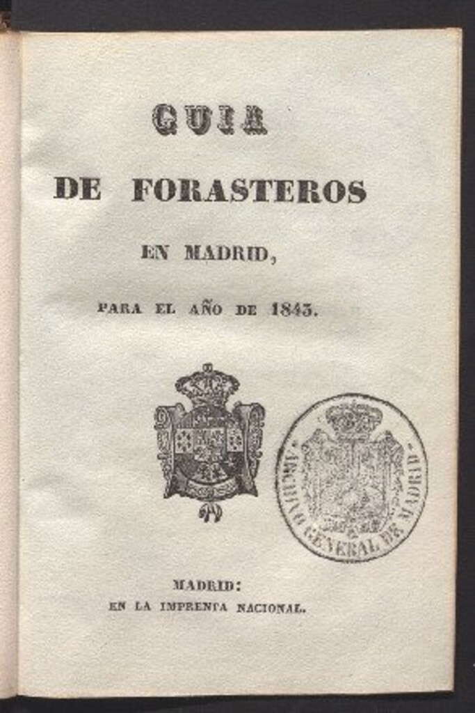 Miniatura de Guía de forasteros en Madrid : para el año de 1843