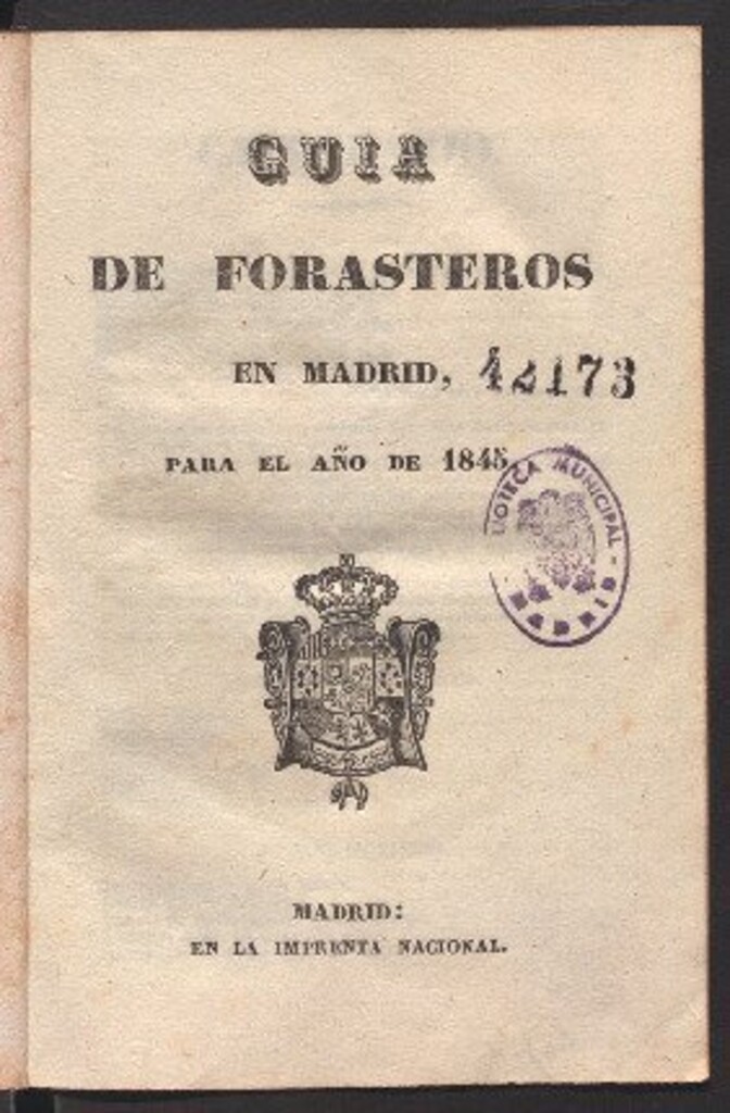 Miniatura de Guía de forasteros en Madrid para el año de 1845