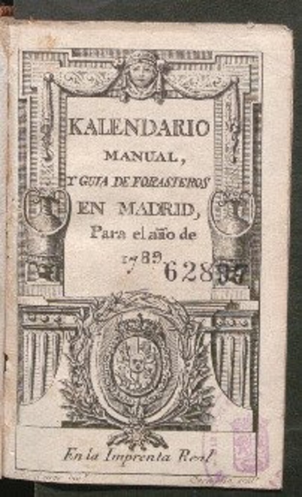 Miniatura de Kalendario manual y guía de forasteros en Madrid : para el año de 1789