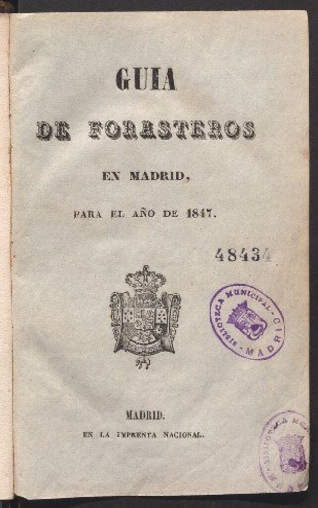 Miniatura de Guía de forasteros en Madrid : para el año de 1847