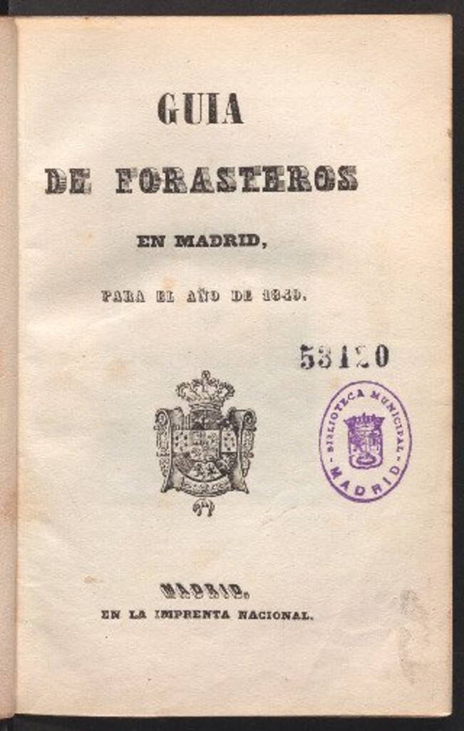 Miniatura de Guía de forasteros en Madrid : para el año de 1849