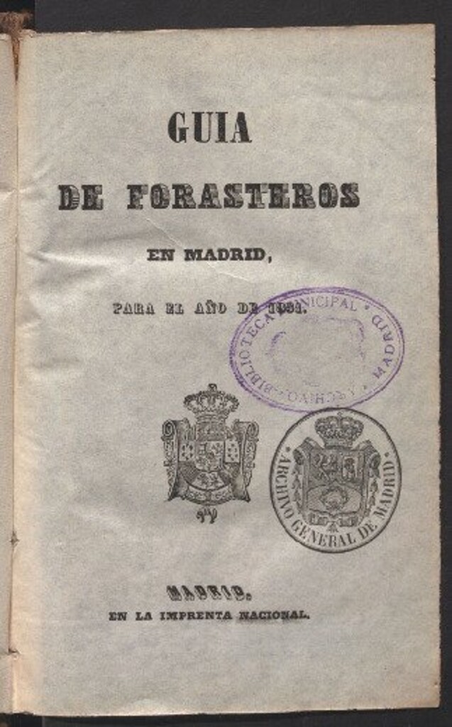 Miniatura de Guía de forasteros en Madrid : para el año de 1851