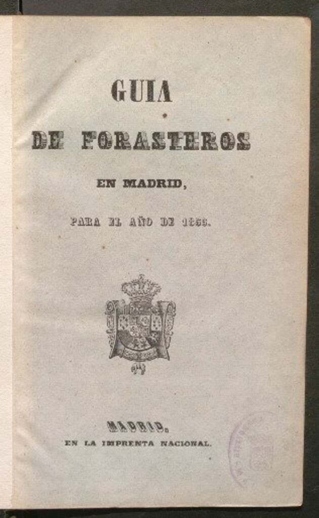 Miniatura de Guía de forasteros en Madrid : para el año de 1855