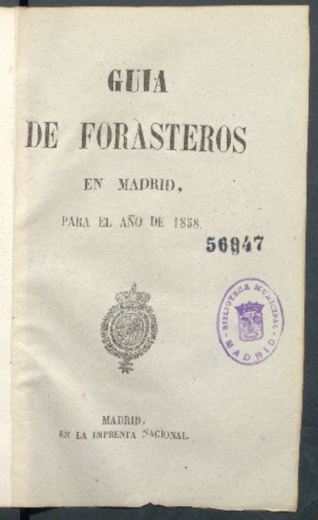 Miniatura de Guía de forasteros en Madrid, para el año de 1858