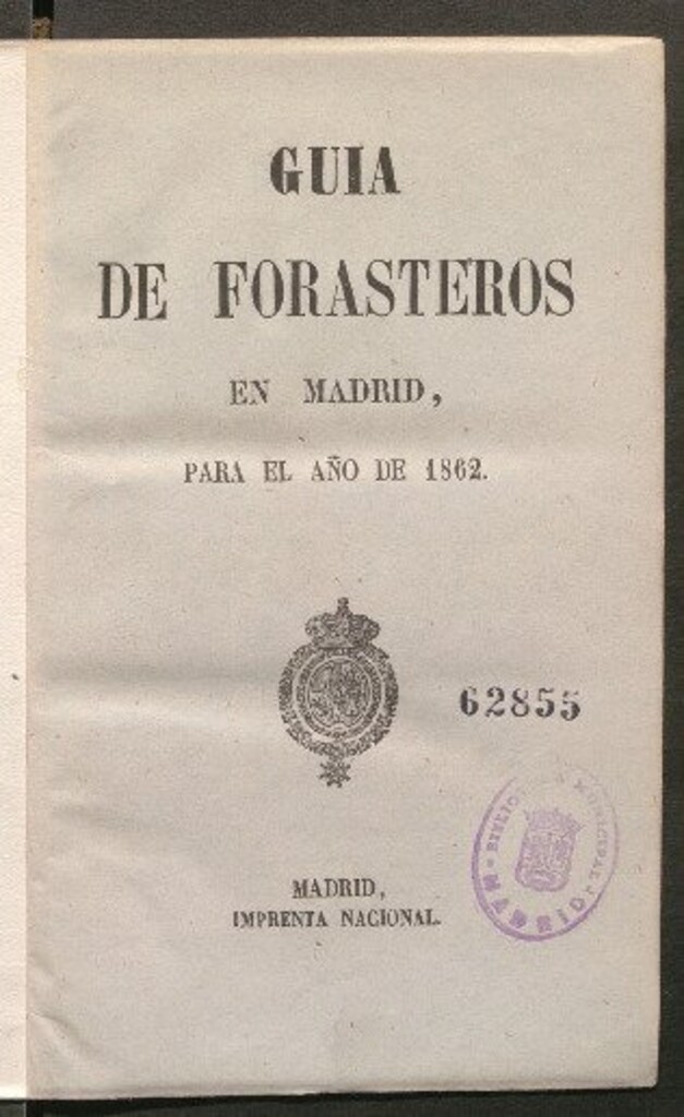 Miniatura de Guía de forasteros en Madrid : para el año de 1862