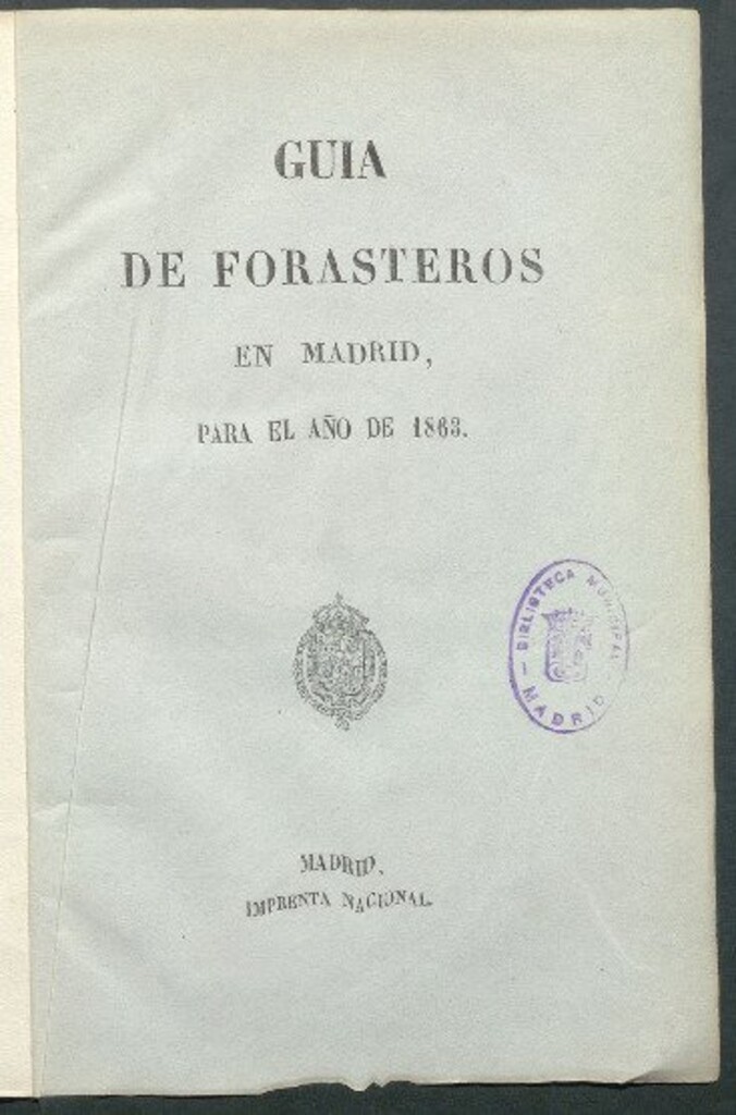 Miniatura de Guía de forasteros en Madrid : para el año de 1863