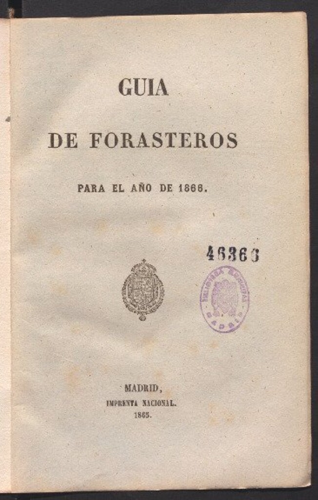 Miniatura de Guía de forasteros : para el año de 1866