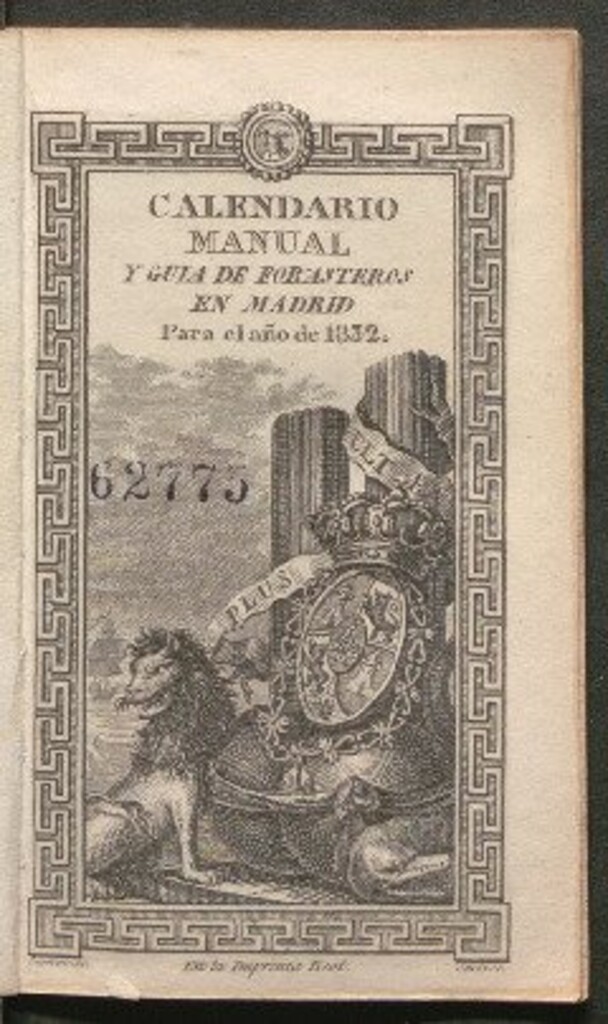 Miniatura de Calendario manual y guía de forasteros en Madrid : para el año de 1832