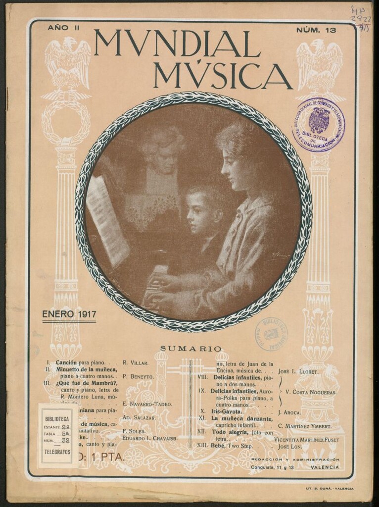 Miniatura de MUNDIAL Música. n. 13, enero 1917