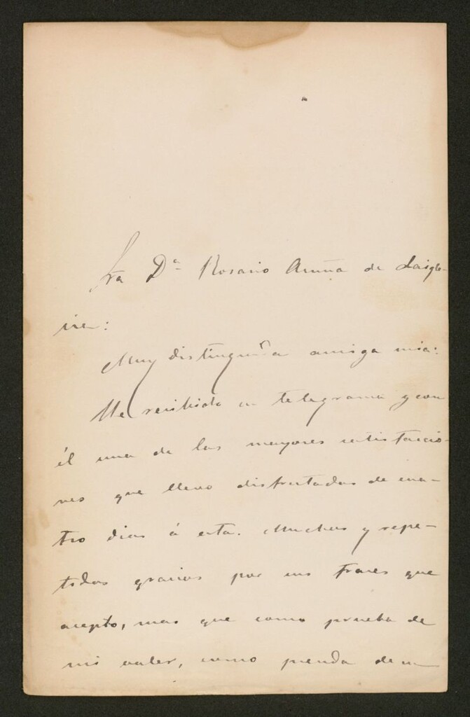 Miniatura de [Carta], [s.a., s.l], a Rosario Acuña de Laiglesia