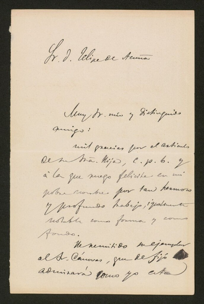 Miniatura de [Carta], 1882 Junio 26, [s.l] a Felipe de Acuña