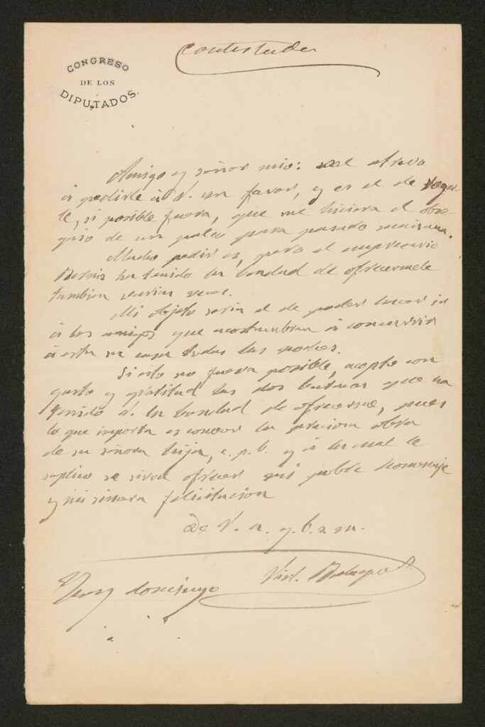 Miniatura de Carta], [s.a.] domingo, Madrid a [Felipe de Acuña