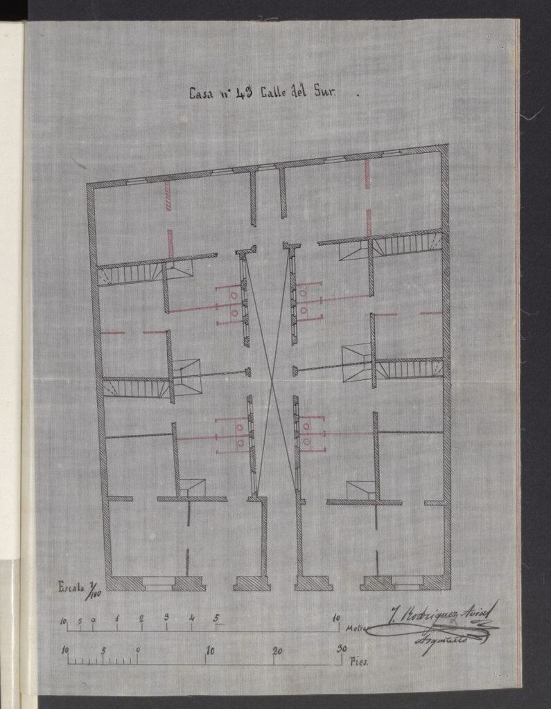 Miniatura de D. Manuel de Córdova, solicitando permiso para ejecutar varias obras en la casa nº 43, calle del Sur.