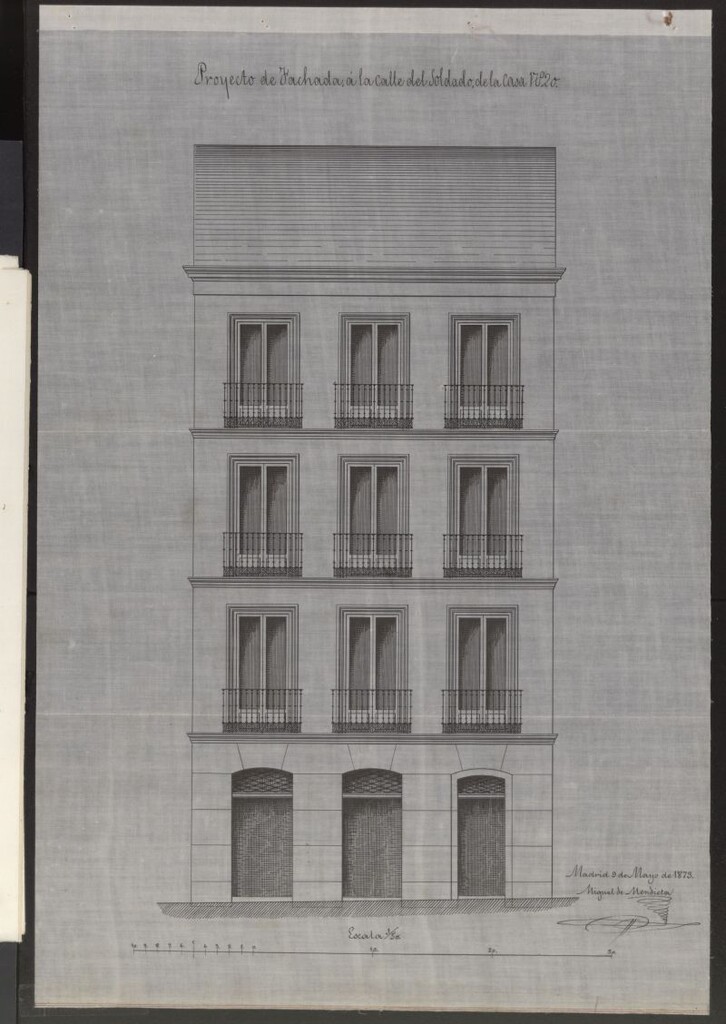 Miniatura de D. Fernando Nuñez Arenas, en solicitud de licencia para edificación de nueva planta la casa nº 2 de la calle del Soldado.
