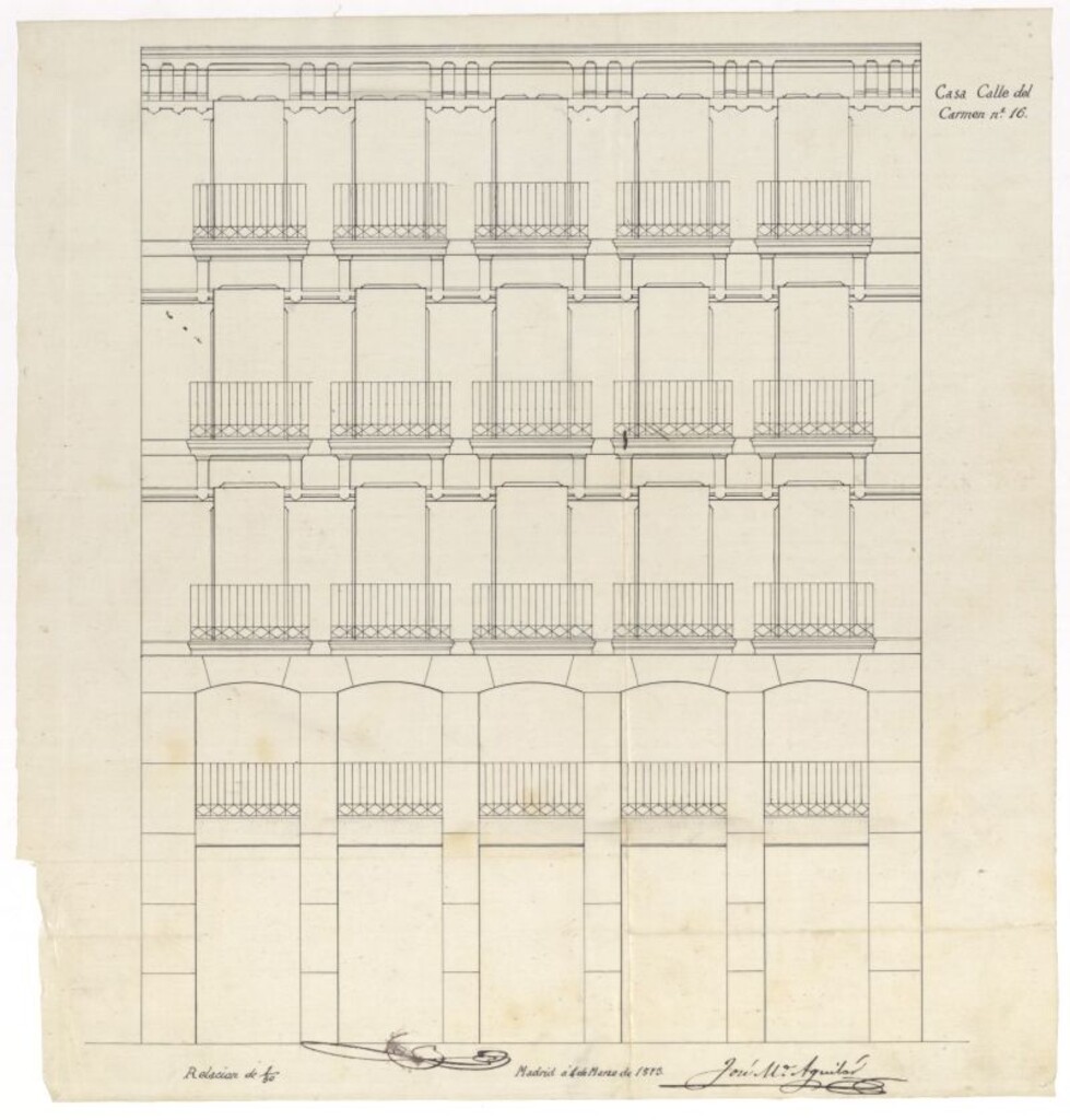 Miniatura de D. Miguel Díaz Arevalo, para reedificación de nueva planta la casa nº 16 de la calle del Carmen.
