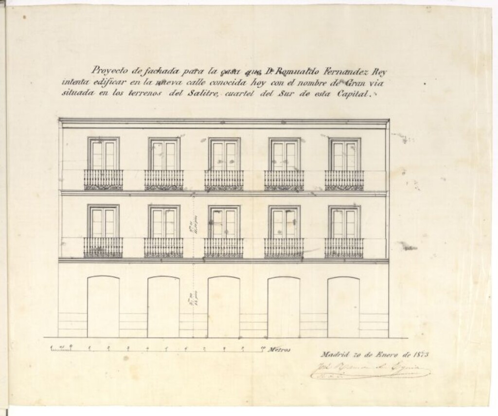 Miniatura de D. Romuldo Fernández Rey, para edificar en su terreno de su propiedad de la Gran Vía del Salitre.