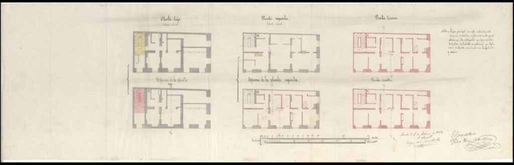 Miniatura de D. Pedro Díez y Martínez, para aumentar dos pisos en la nº 24 de la calle de Huertas.