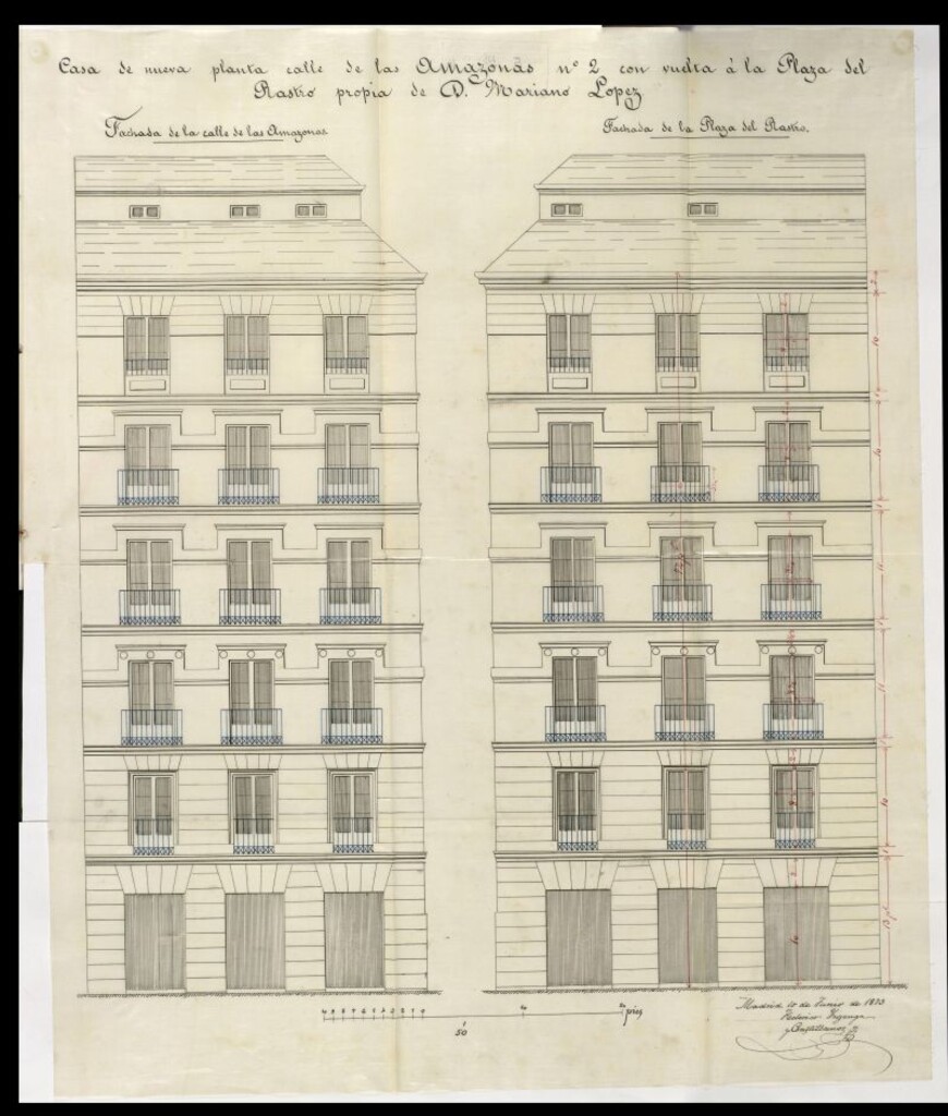 Miniatura de D. Mariano Llópez, Sidusx, para edificar de nueva planta la casa nº 2 de la calle Amazonas.