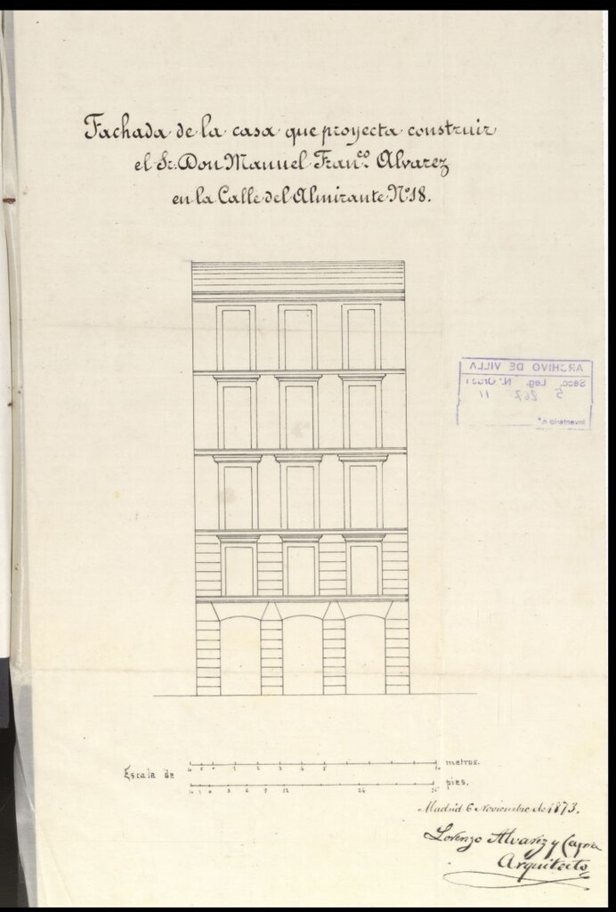 Miniatura de D. Manuel Francisco Alvarez, para edificar de nueva planta calle de Almirante nº 18.