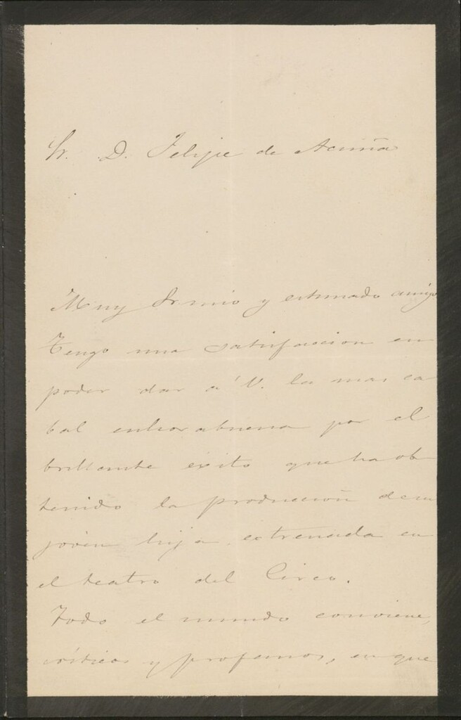 Miniatura de [Carta], 1876 febrero 16, [s.l.] a Felipe de Acuña