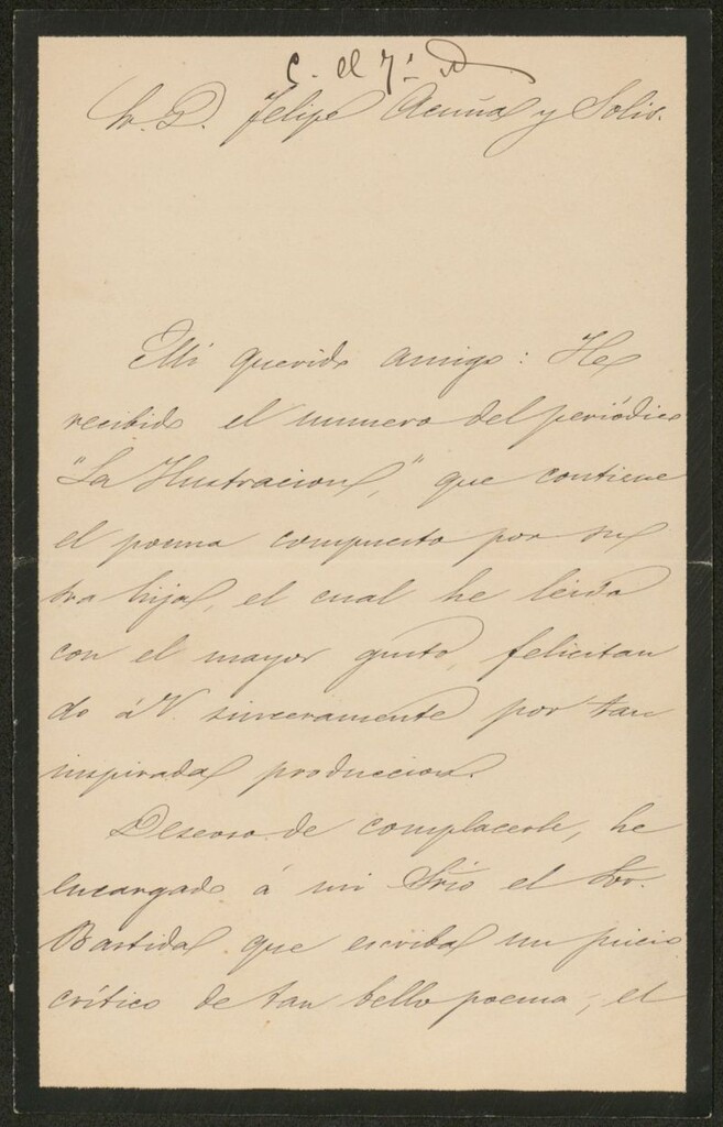 Miniatura de [Carta], [s.a.] julio 4, [s.l.] a Felipe Acuña y Solis