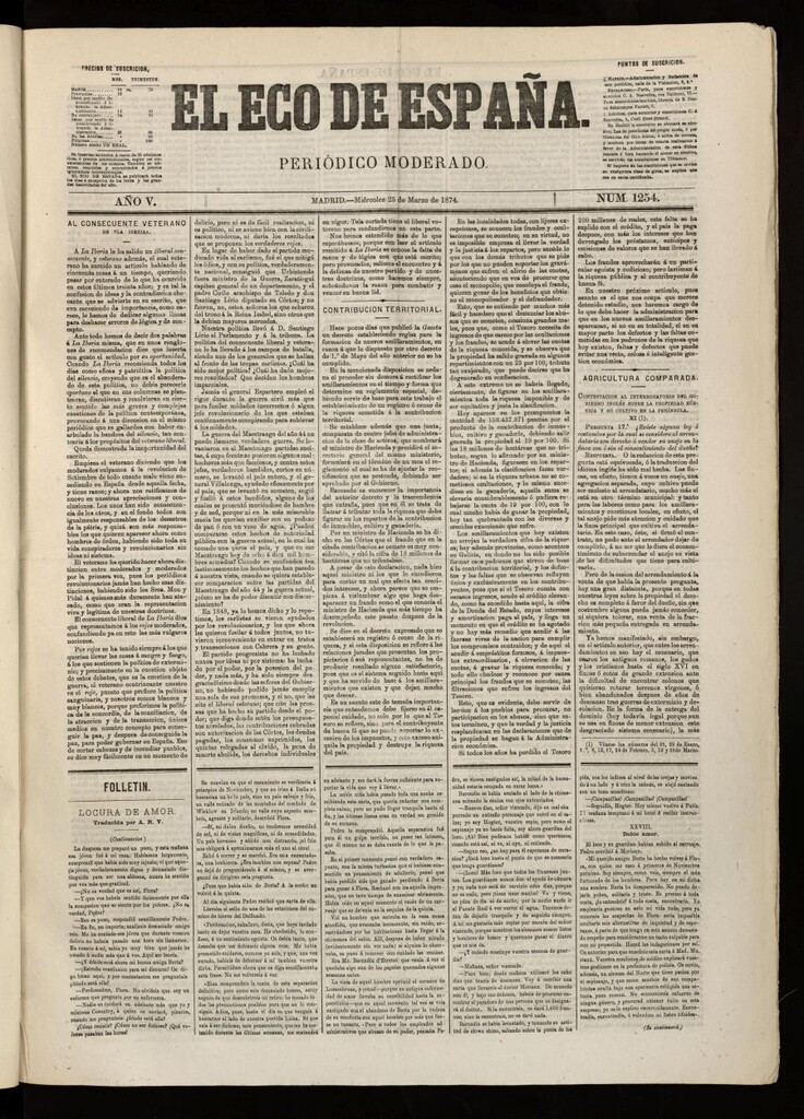 Miniatura de El Eco de España del 25 de marzo de 1874
