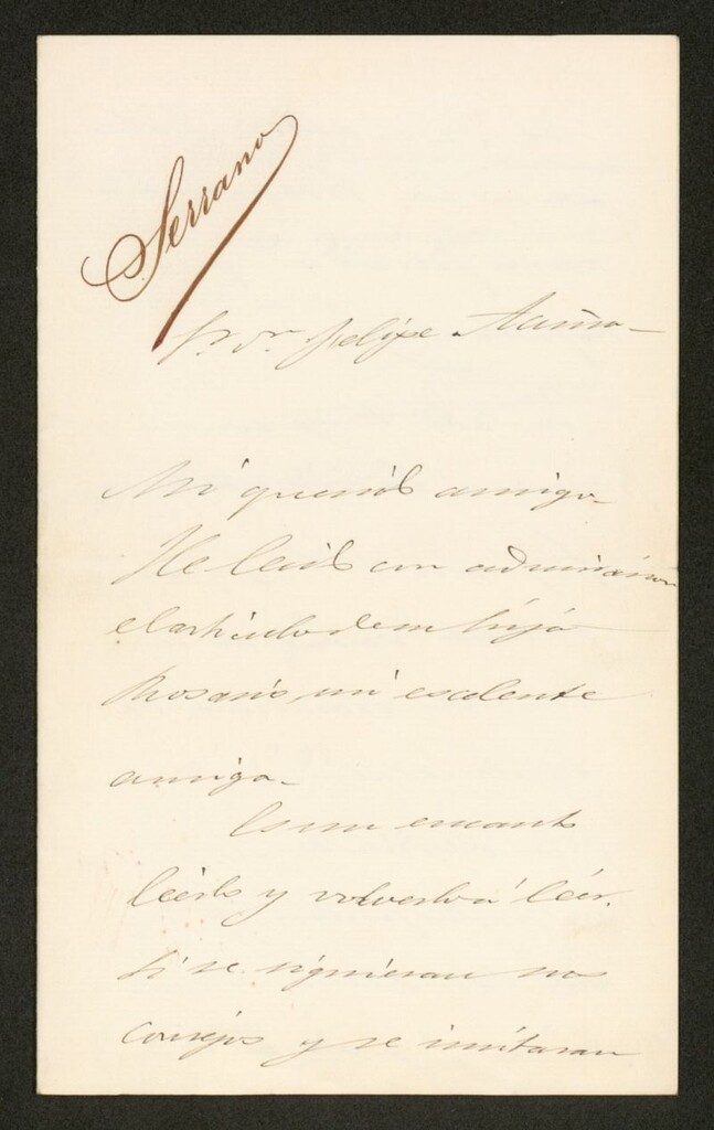 Miniatura de [Carta], 1882 Feb. 10, [s.l.], a Felipe de Acuña