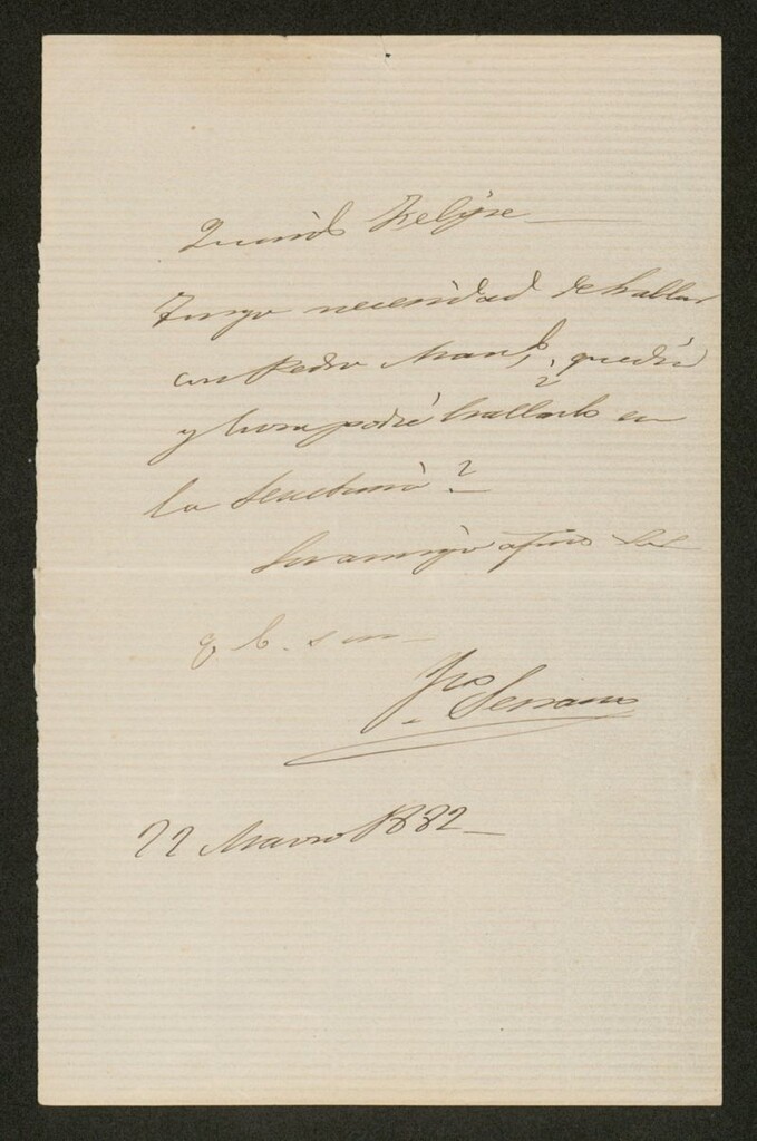 Miniatura de [Carta], 1882 Marzo 22, [s.l.], a Felipe de Acuña