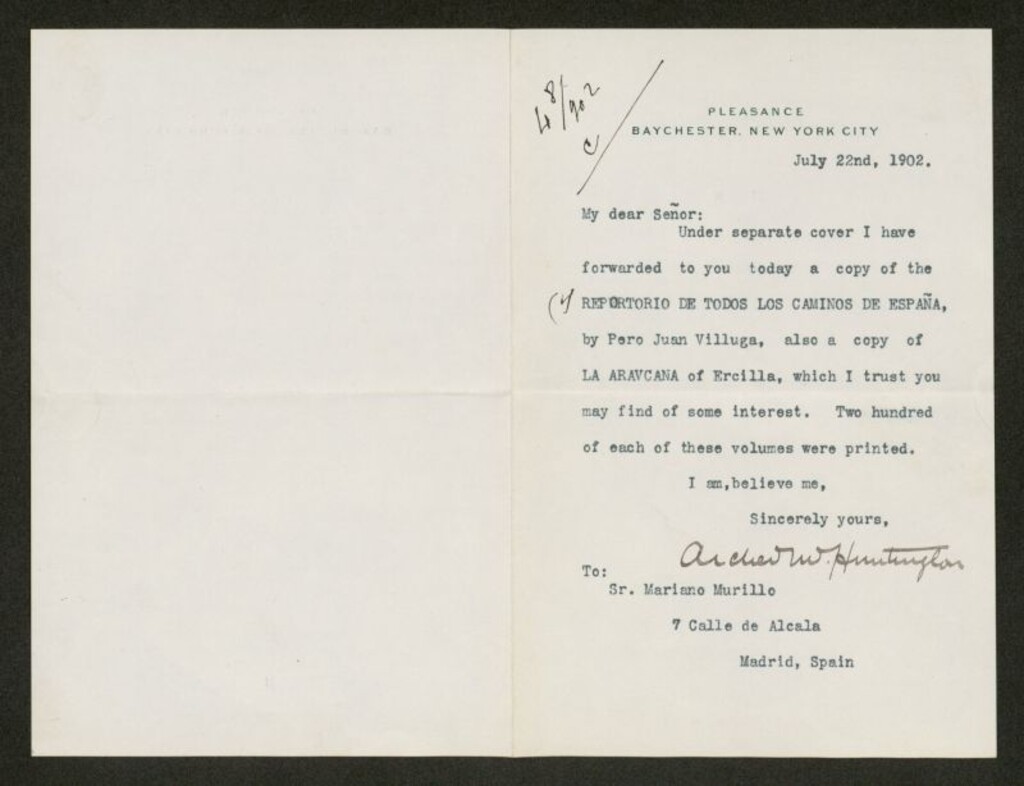 Miniatura de Carta], 1902 julio 22, Nueva York a Mariano Murillo