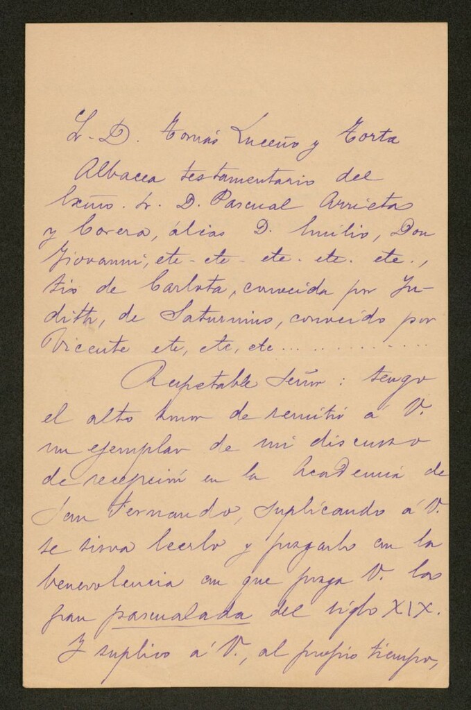 Miniatura de [Carta], 1892 abril 14, [s.l.], a Tomás Luceño y Torta